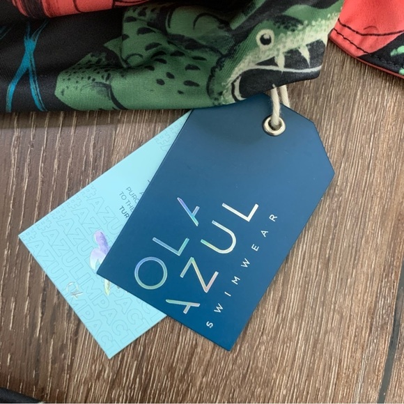 Ola Azul Womens Emma Lucky Printed one piece cut out swimsuit M NEW - Picture 5 of 11